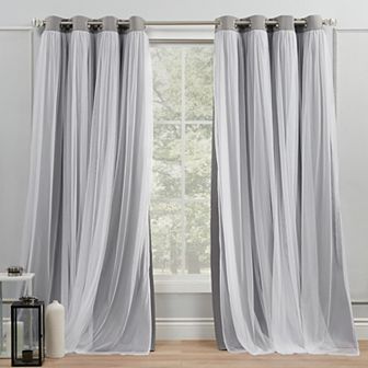 Town and Country 2-pack Catarina Layered Solid Blackout and Sheer Window Curtains