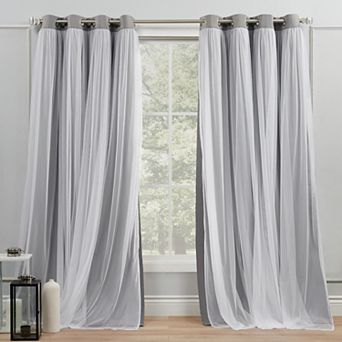 Town and Country 2-pack Catarina Layered Solid Blackout and Sheer Window Curtains