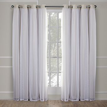 Town and Country 2-pack Catarina Layered Solid Blackout and Sheer Window Curtains