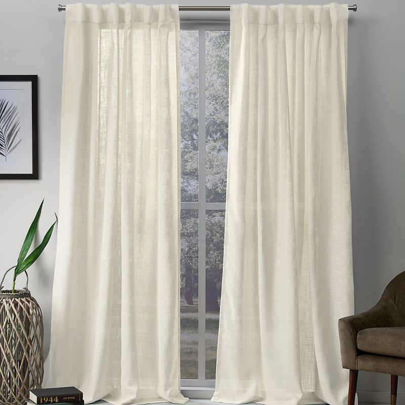 Exclusive Home Curtains Bella Light Filtering Semi-Sheer Hidden Tab Top Curtain Panel Pair  54x84  Ivory