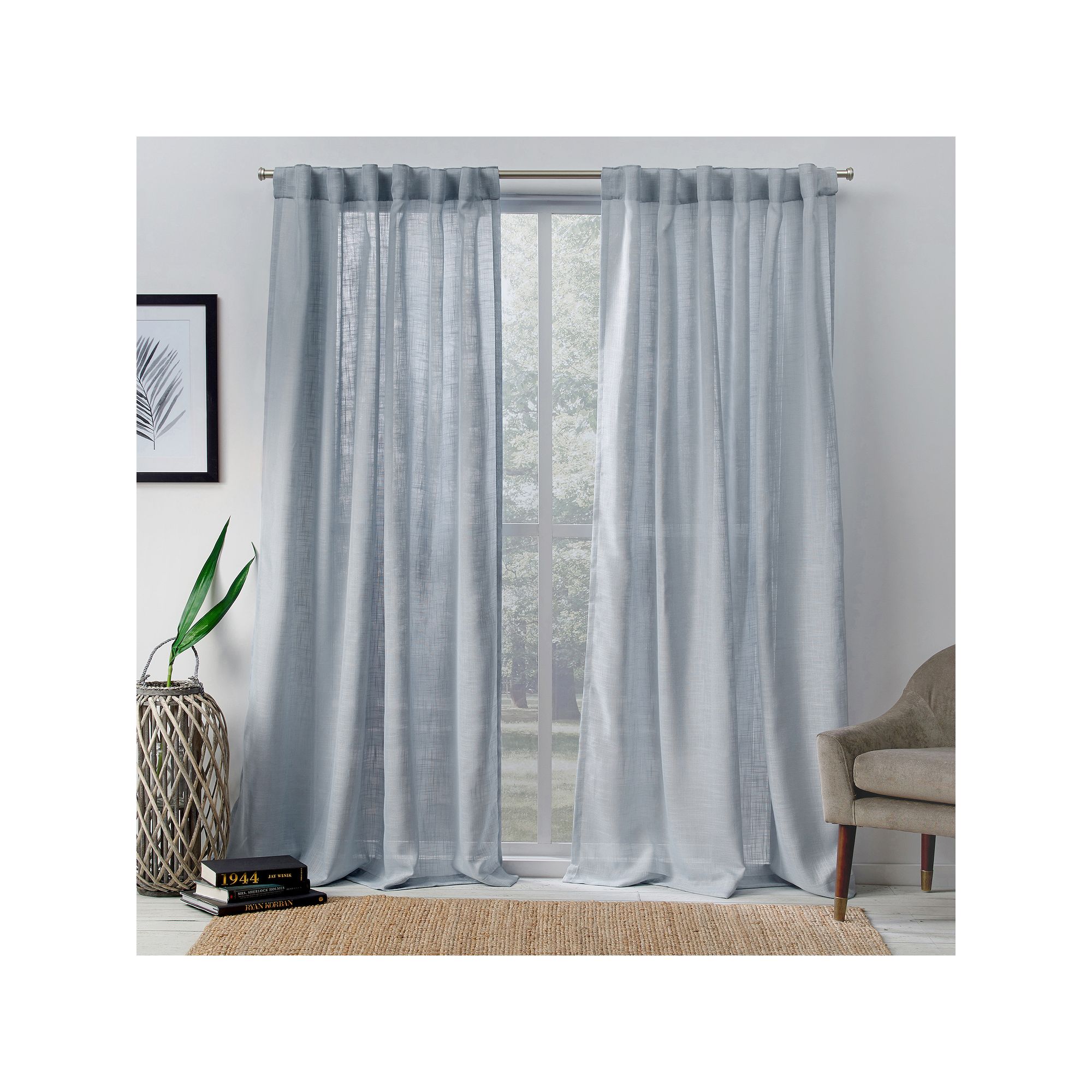 Exclusive Home 2-pack Bella Sheer Hidden Tab Top Window Curtains, Melrose B