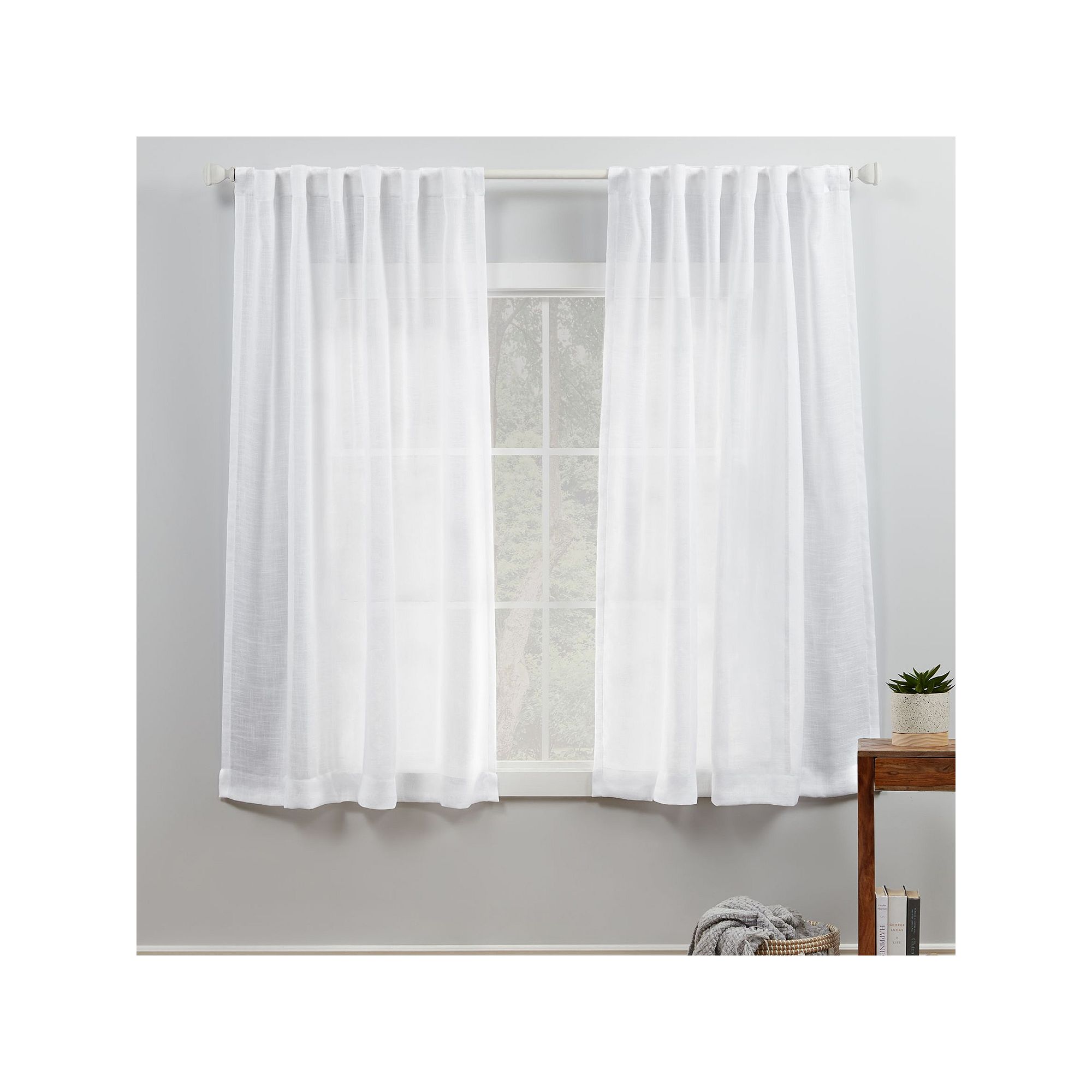 Exclusive Home 2-pack Bella Sheer Hidden Tab Top Window Curtains, White