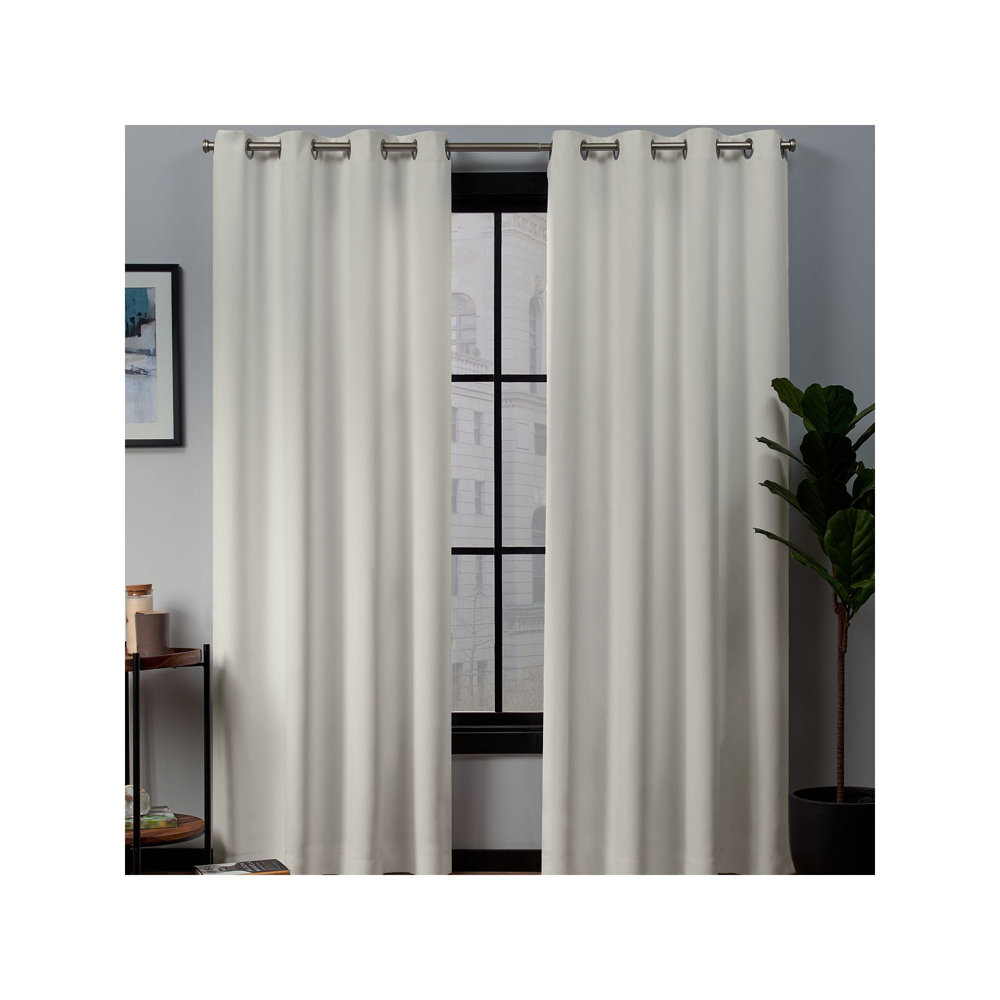 Exclusive Home 2-pack Academy Total Blackout Window Curtains, Ivory