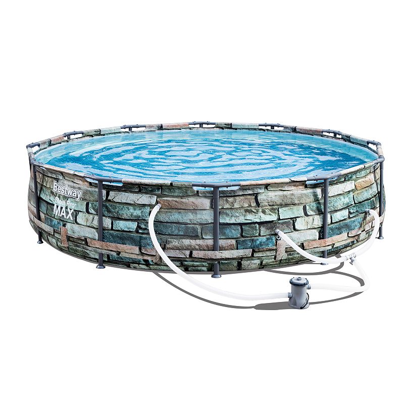 Bestway 12  x 30  Steel Pro Max Round Above Ground Swimming Pool w/ Pump