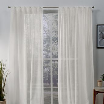 Exclusive Home Set of 2 Belgian Sheer Hidden Tab Top Window Curtain Panels