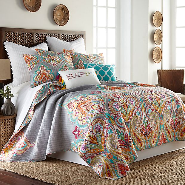 Colcha Jacquard reversible Aral coral cama 135 - Centro Textil Hogar