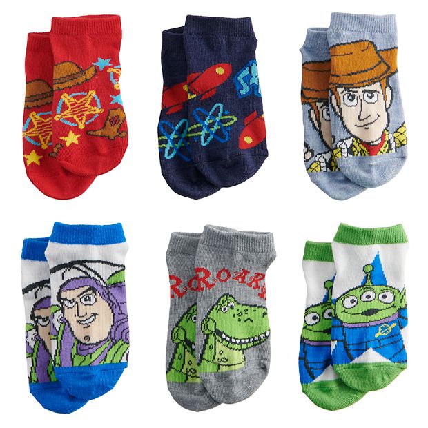  Disney Kids Toy Story No Show Socks 6 Pair Pack