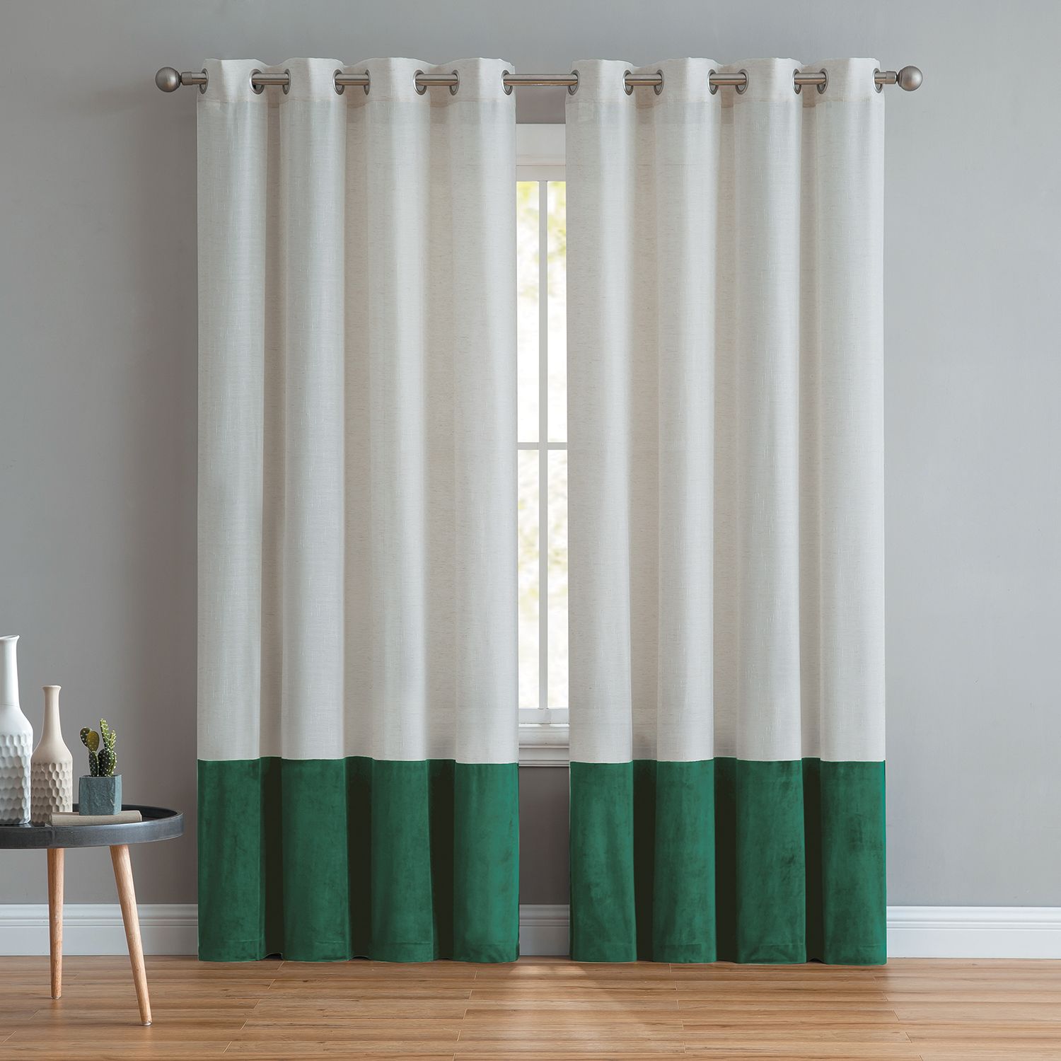 Vcny 1 Panel Vivienne Linen Velvet Window Curtain