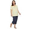 Plus Size Croft & Barrow® Smocked Sleep Tee & Pajama Capri Set