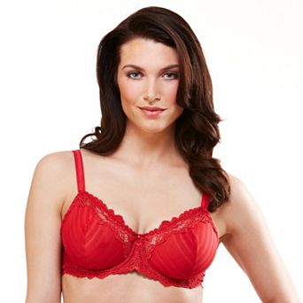 Lunaire Bra: Barbados Lace-Trim Mesh Full-Figure Demi Bra 15211