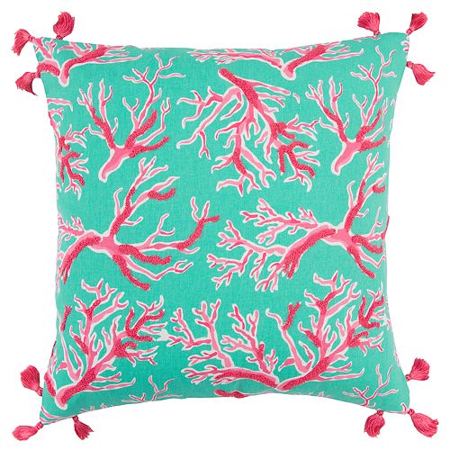 Simply Southern Coral Botanical Decorative Throw Pillow