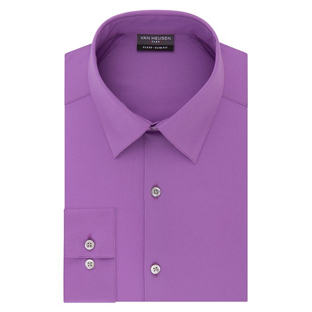 Van Heusen Men's Slim-Fit Flex Collar Stretch Solid Dress Shirt - Macy's