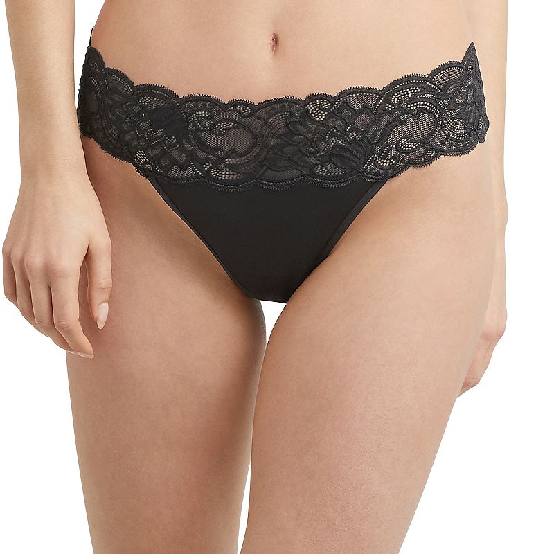 Maidenform All-Over Lace Thong Panty DMESLT, Women's, Size: 6, Black Bloom
