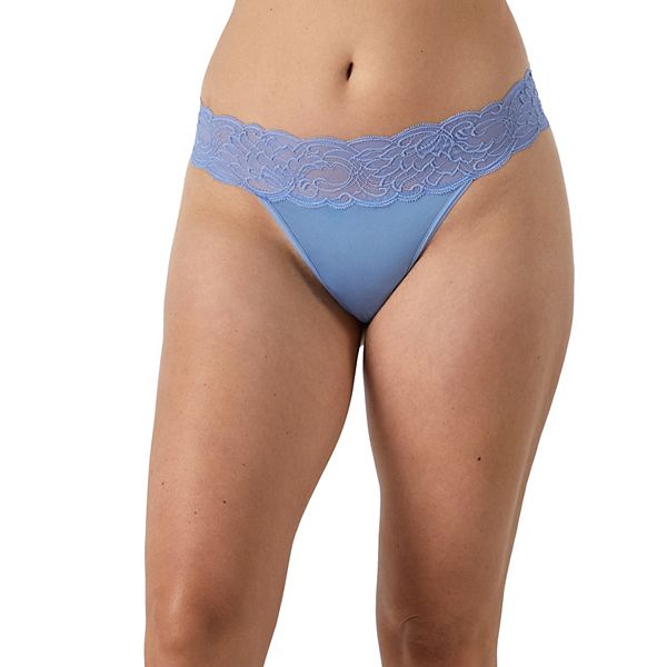 Maidenform All-Over Lace Thong Evening Blush 6 Women's