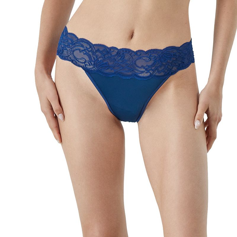Maidenform All-Over Lace Thong Panty DMESLT, Women's, Size: 9, Blue Bloom