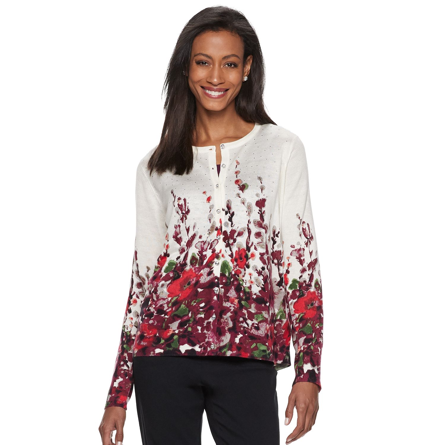 floral cardigan sweater