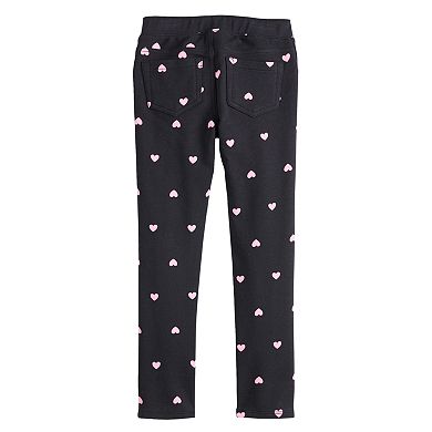 Girls 4-10 Jumping Beans® Printed French Terry Jeggings