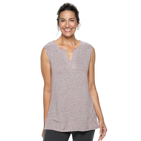 Womens Dana Buchman Everyday Casual Splitneck Tank 8653