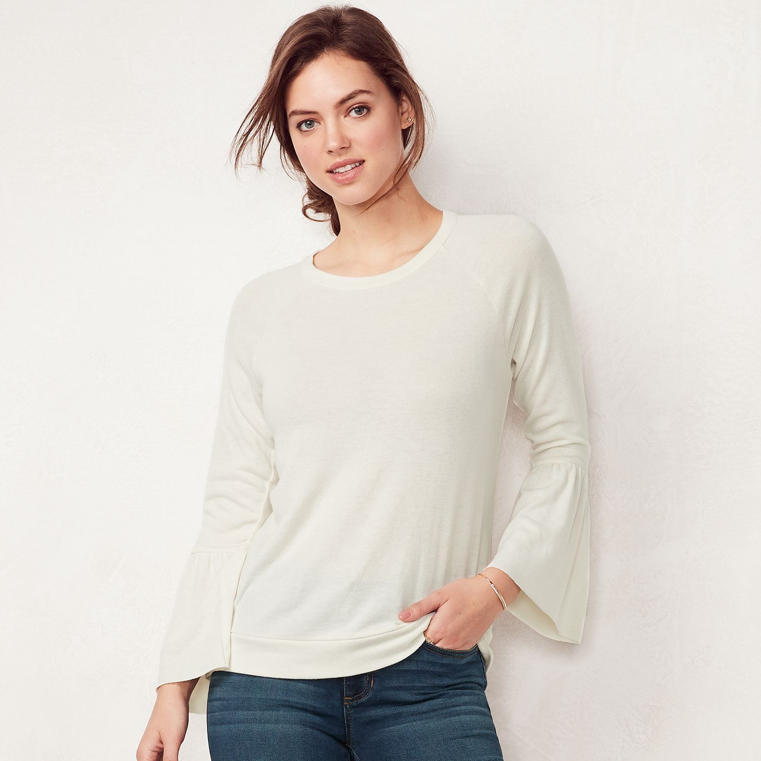 bell sleeve sweatshirt