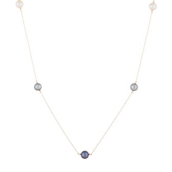 Womens Splendid Pearls 14k Gold Freshwater Pearl Station Necklace