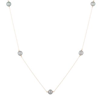 Womens Splendid Pearls 14k Gold Freshwater Pearl Station Necklace