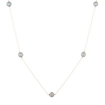 Womens Splendid Pearls 14k Gold Freshwater Pearl Station Necklace