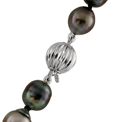 14k White Gold Tahitian Cultured Pearl Necklace ( 8-11 mm) - 18 in.