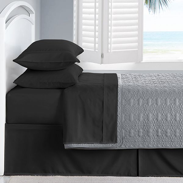 Swift Home Microfiber Solid Sheet Set - Black (QUEEN SET)