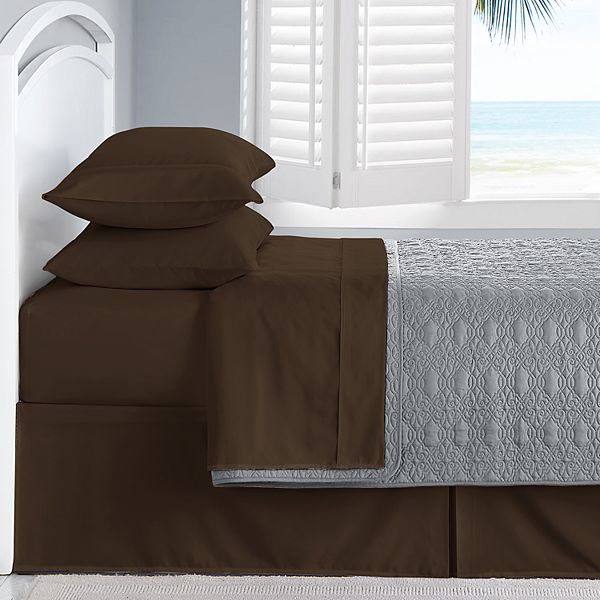 Swift Home Microfiber Solid Sheet Set - Brown (QUEEN SET)