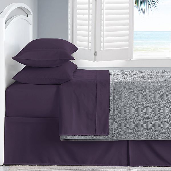 Swift Home Microfiber Solid Sheet Set - Eggplant (CKING SET)