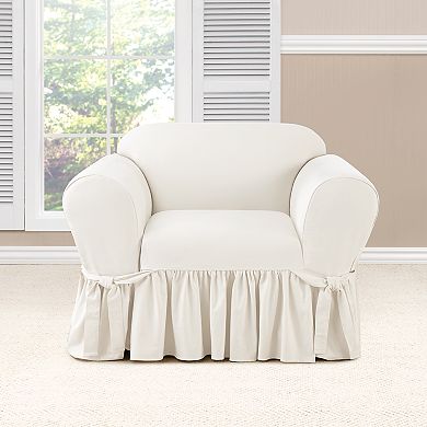 Sure Fit Essential Twill Scotchgard Relaxed Fit Box Seat Chair Slipcover