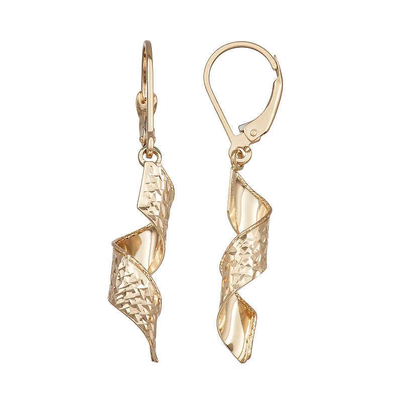 Forever 14K Gold Corkscrew Dangle Earrings, Womens, Yellow