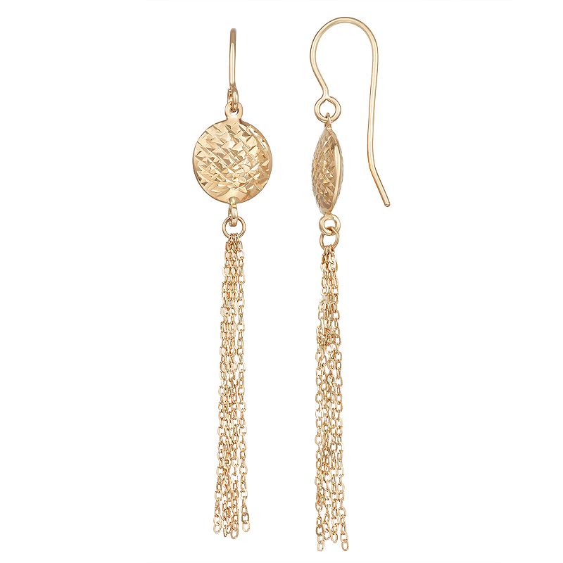 Forever 14K Gold Tassel Dangle Earrings, Womens, Yellow