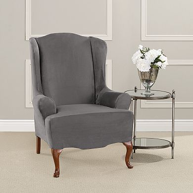 Sure Fit Ultimate Heavy Weight Suede Stretch Wing Chair Slipcover