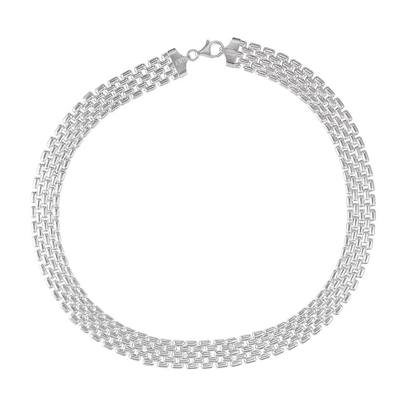 Sterling Silver Panther Link Necklace, Womens, Size: 17, White