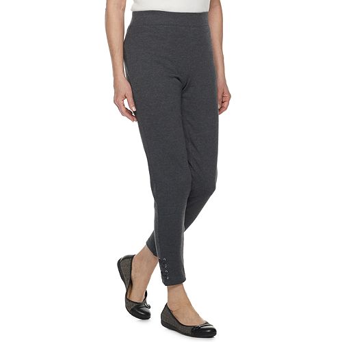 Women's Croft & Barrow® Lace-Up Hem Pull-On Ankle Pants