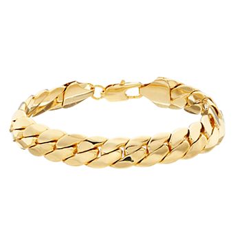 Men's 14k Gold Plated Cuban Chain Bracelet