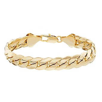 Men's 14K Gold over Brass Miami Cuban Chain Bracelet