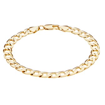 Men's 14K gold over Brass Cuban Chain Bracelet