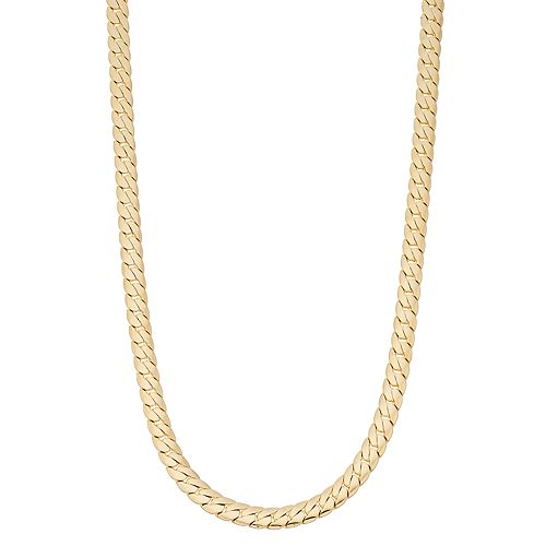 Men's 14k Gold Plated Cuban Chain Necklace