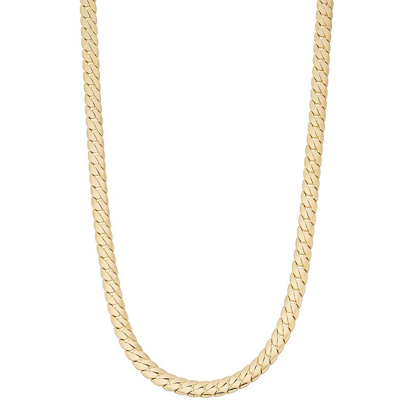 66855970 Mens 14k Gold Plated Cuban Chain Necklace, Size: 2 sku 66855970