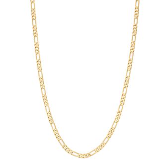 Men's 14K Gold over Brass 18" Figaro Chain Necklace