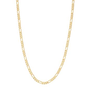 Men's 14K Gold over Brass 18" Figaro Chain Necklace