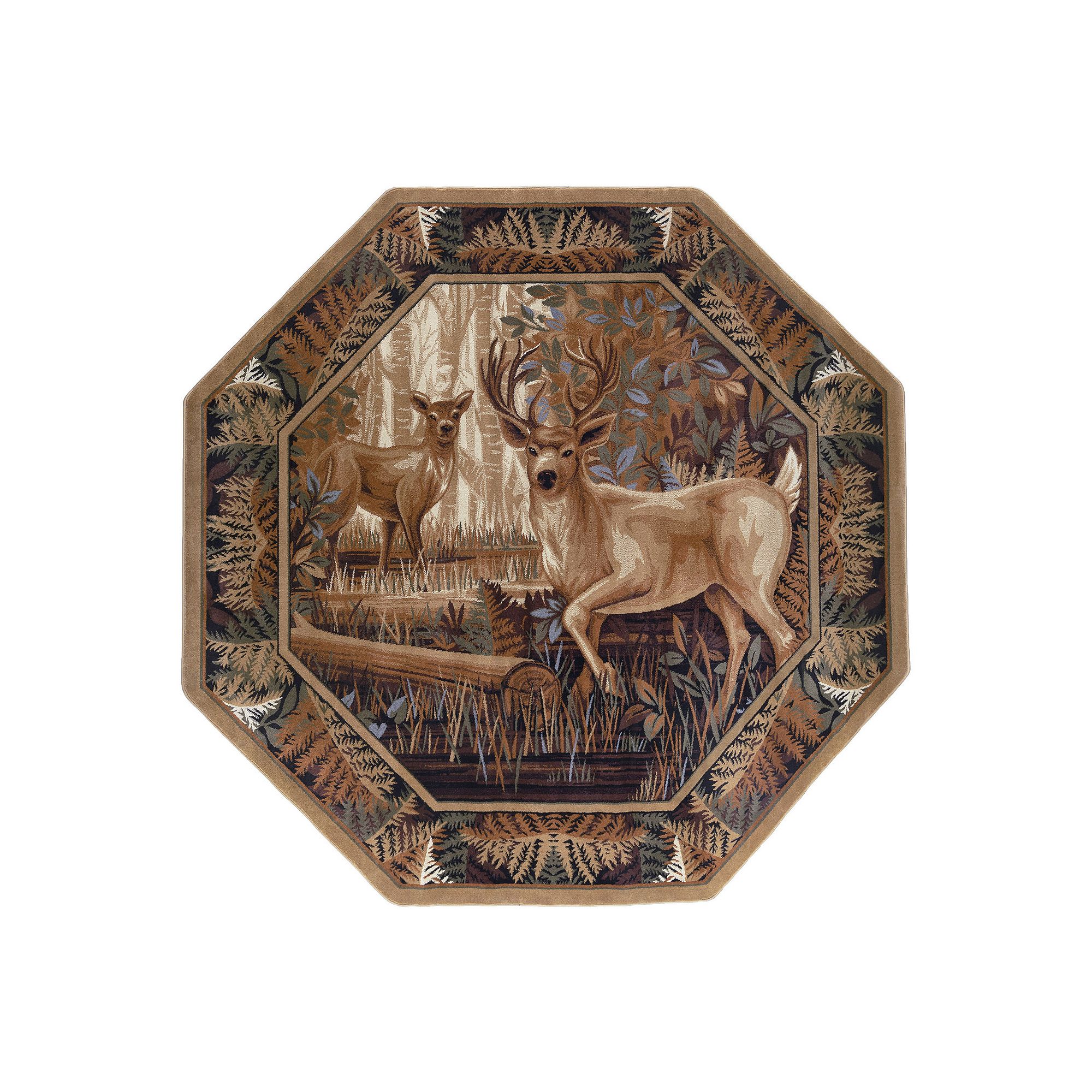KHL Rugs Fern Deer Lodge Area Rug, Beige