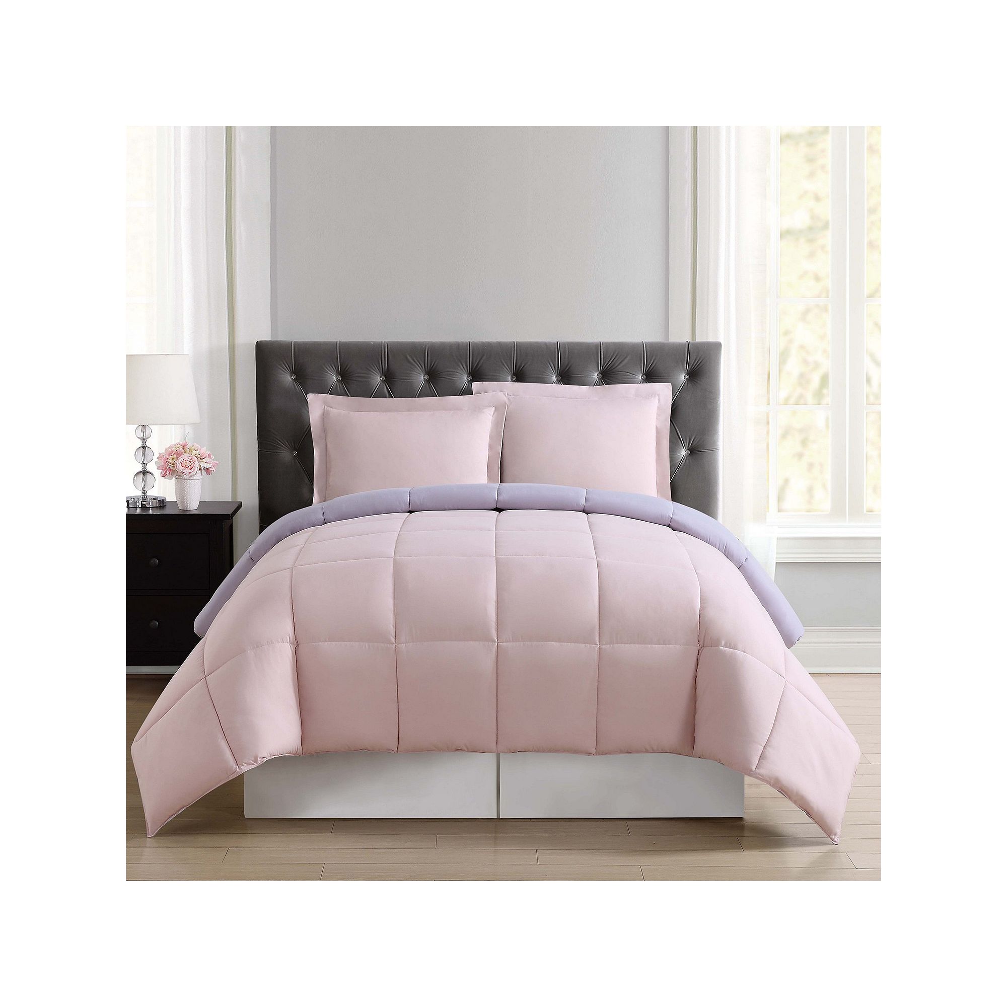 Truly Soft Everyday Reversible Comforter Set, Blush Purple