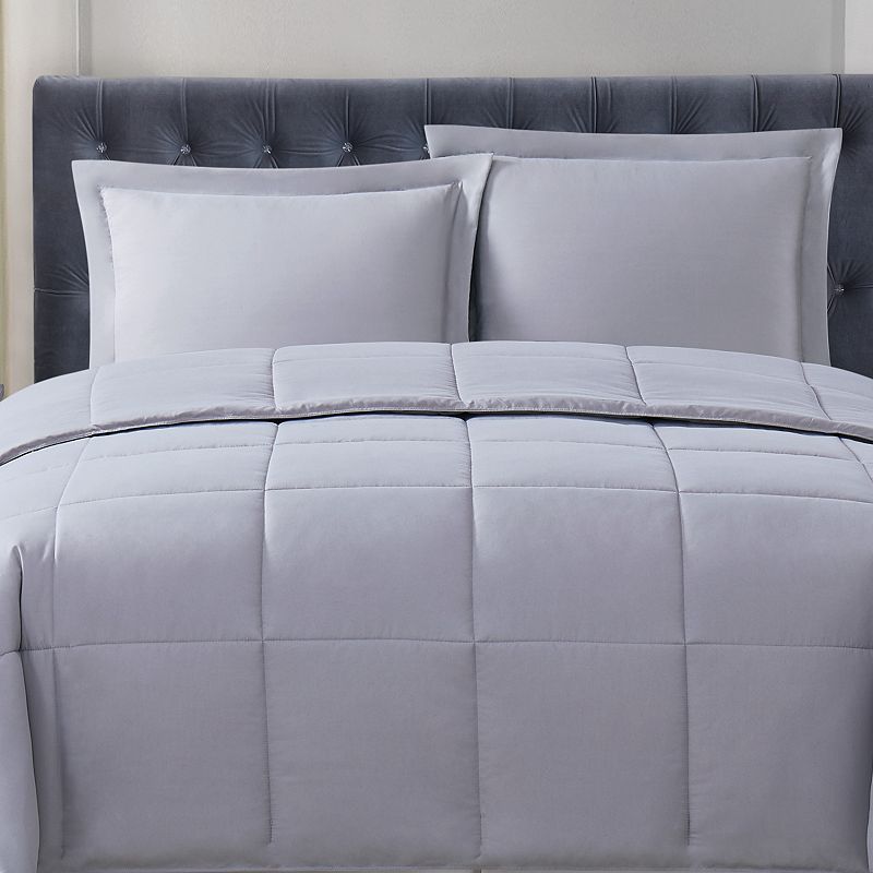 Truly Soft Everyday Reversible Comforter Set, Grey, Full/Queen