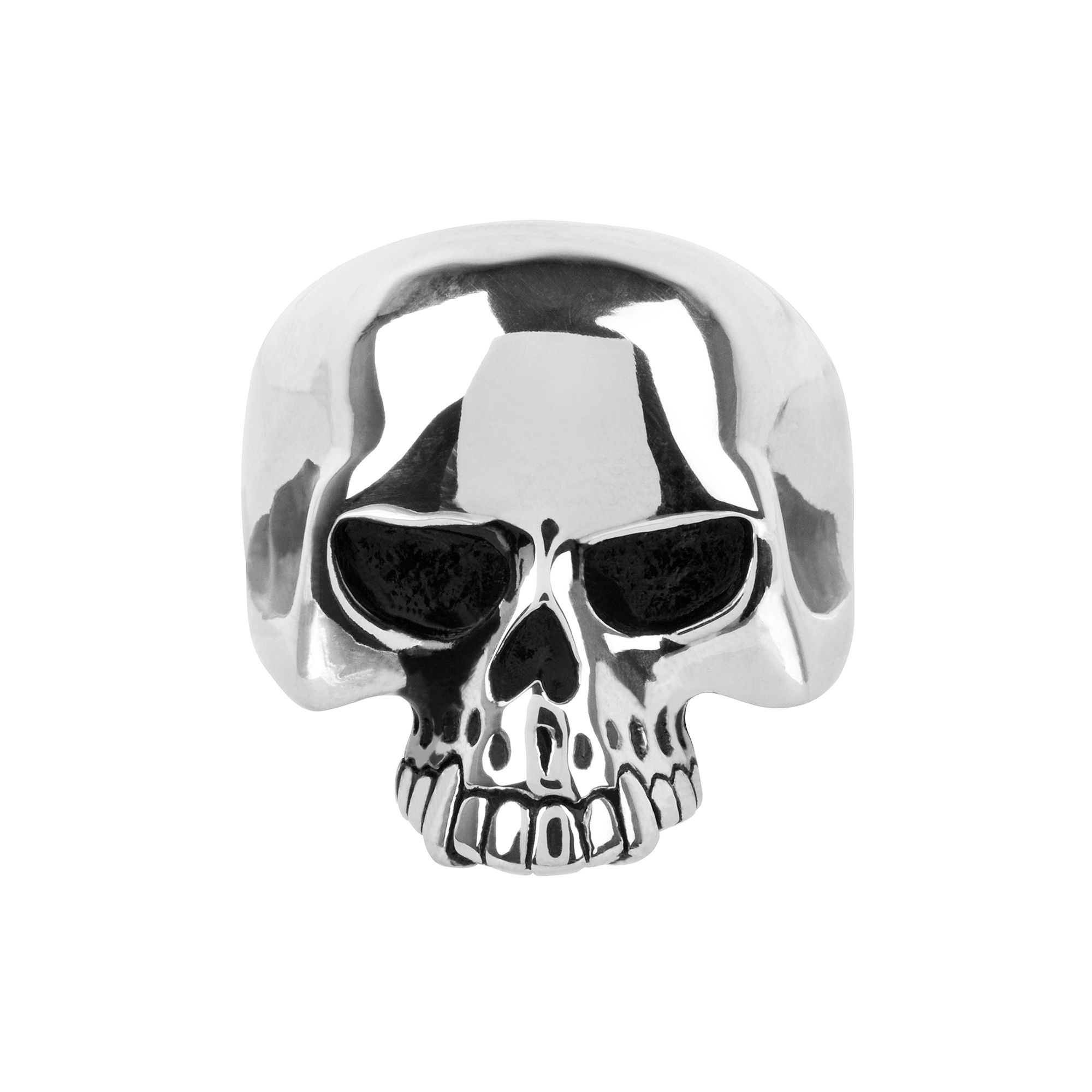 Mens Black Oxidized Skull Ring, Size: 13, Stainless