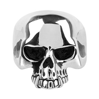 Men's Black Oxidized Skull Ring