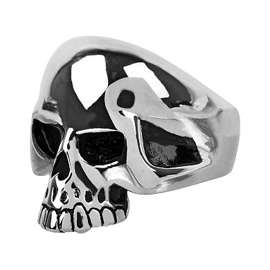 Men's Black Oxidized Skull Ring