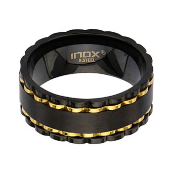 Men's Alternative Black & Gold Spinner Ring